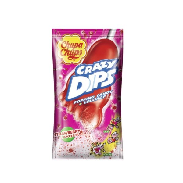 Chupa Chups - Crazy Dips - Erdbeere - 14g - VE = 24 Stk