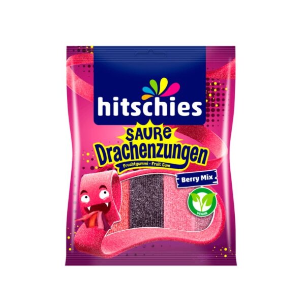 Hitschies - Saure Drachenzungen Berry Mix Vegan - 125g - VE = 20 Stk