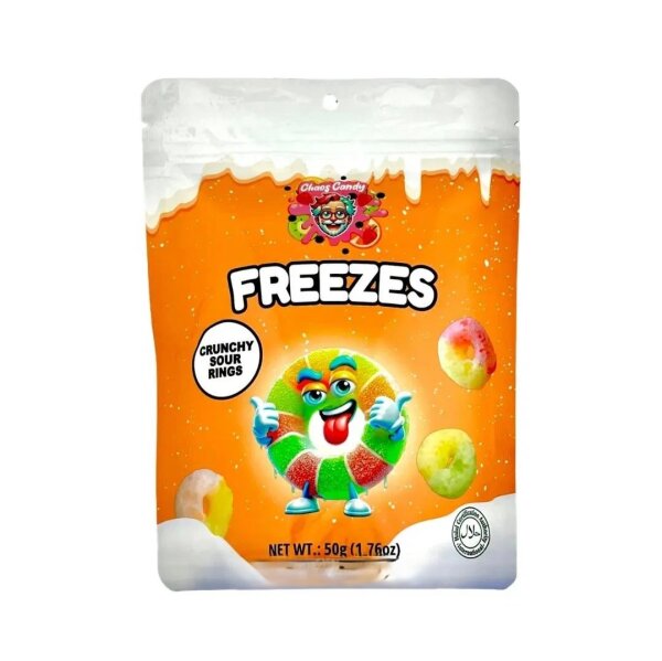 Chaos Candy - Freezes - Crunchy Sour Rings - 50g VE = 24 Stk