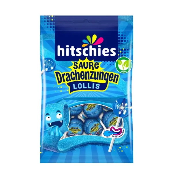 Hitschies - Saure Drachenzungen Lollis - 128g - VE = 12 Stk