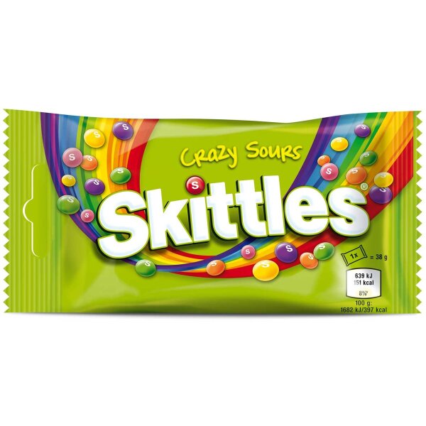 Skittles - Crazy Sour - 38g - VE = 14 Stk