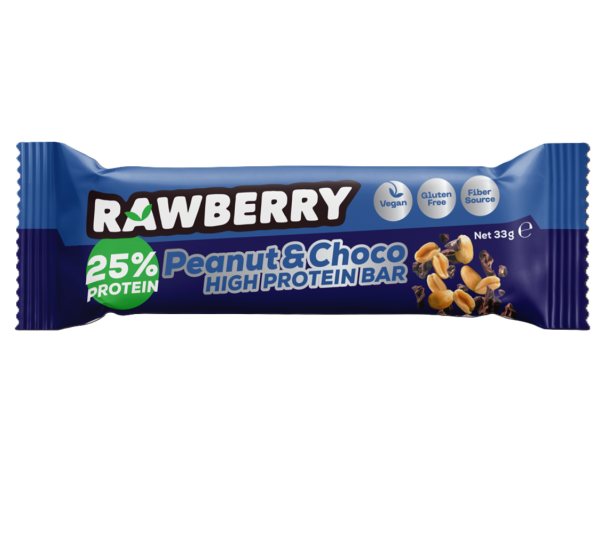 RAWBERRY - Peanut & Choco Protein Bar - 33g - VE = 15 Stk