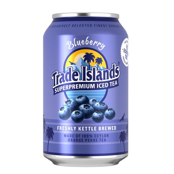 Trade Islands - Blueberry - Super Premium Iced Tea - 330ml - DPG - VE = 24 Stk