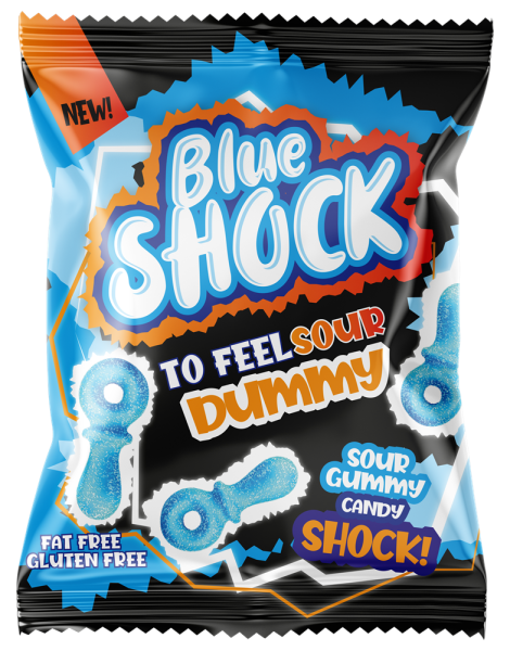 Blue Shock - Sour Dummy - 80g - HALAL - VE = 12 Stk
