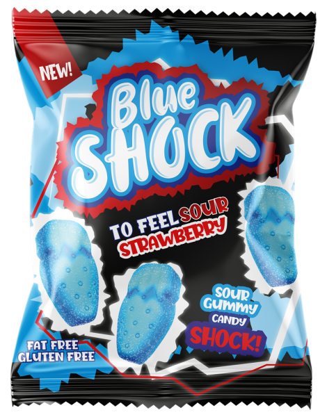 Blue Shock - Sour Strawberry - 80g - HALAL - VE = 12 Stk