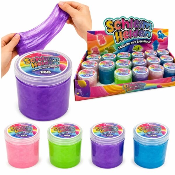Spielzeug - Schleim Dose inkl. Figur 100g - VE = 18 Stk