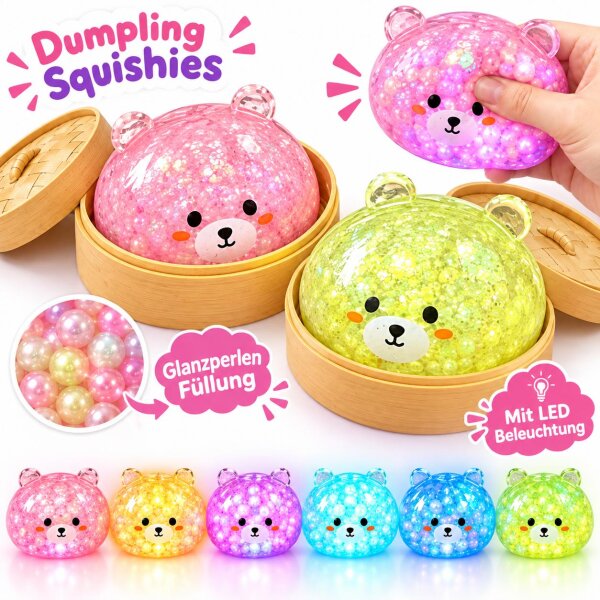 Hype - Spielzeug - LED Glitzer Mystery Dumpling Bär 8,5 cm - VE = 12 Stk