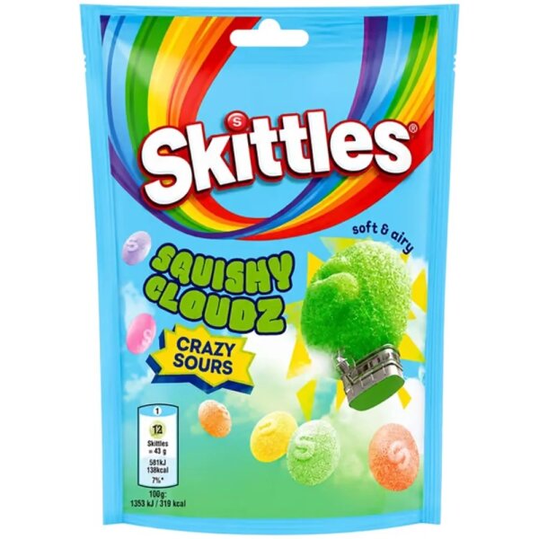 Skittles - Squishy Cloudz - Crazy Sour - 94g - VE = 18 Stk