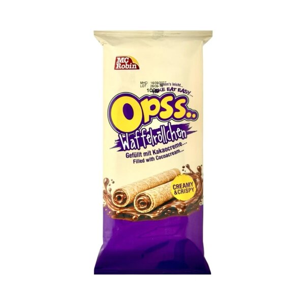 Opss - Waffelröllchen - Kakaocreme - 100g - VE = 24 Stk