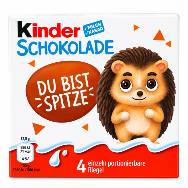 Kinder - Schokolade - 4er Pack - 50g - VE = 20 Stk