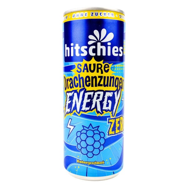 Hitschies - Saure Drachenzungen Energy Zero Blau - 250ml - VE = 24 Stk